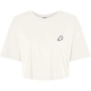 imageDALIX Ghost Embroidered Cropped Relaxed Cropped Soft Lightweight Loose T Shirt WomensVintage White
