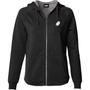 imageDALIX Ghost Embroidered Fleece Zip Washed Hoodie Cold Fall Winter WomenBlack