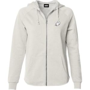 imageDALIX Ghost Embroidered Fleece Zip Washed Hoodie Cold Fall Winter WomenBone