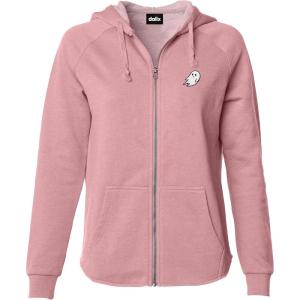 imageDALIX Ghost Embroidered Fleece Zip Washed Hoodie Cold Fall Winter WomenDusty Rose