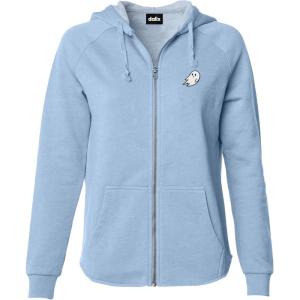 imageDALIX Ghost Embroidered Fleece Zip Washed Hoodie Cold Fall Winter WomenMisty Blue