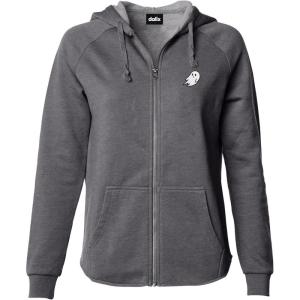 imageDALIX Ghost Embroidered Fleece Zip Washed Hoodie Cold Fall Winter WomenShadow