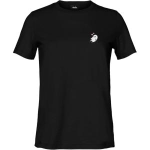 imageDALIX Heartly Ghost Embroidered Soft Cotton Short Sleeve T Shirt WomensBlack