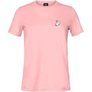 imageDALIX Heartly Ghost Embroidered Soft Cotton Short Sleeve T Shirt WomensPink