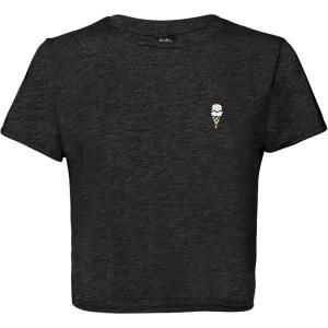 imageDALIX Ice Cream Embroidered Cropped Flowy Soft Cotton Short Sleeve T Shirt WomensDark Heather