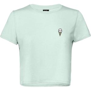 imageDALIX Ice Cream Embroidered Cropped Flowy Soft Cotton Short Sleeve T Shirt WomensDusty Blue