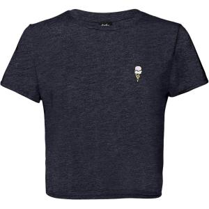 imageDALIX Ice Cream Embroidered Cropped Flowy Soft Cotton Short Sleeve T Shirt WomensHeather Navy