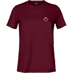 imageDALIX Smile Face Embroidered Soft Cotton Short Sleeve T Shirt WomensMaroon