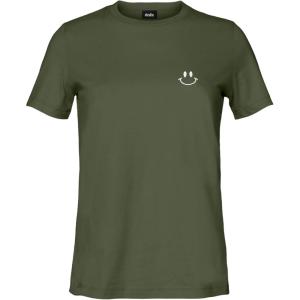 imageDALIX Smile Face Embroidered Soft Cotton Short Sleeve T Shirt WomensMilitary Green