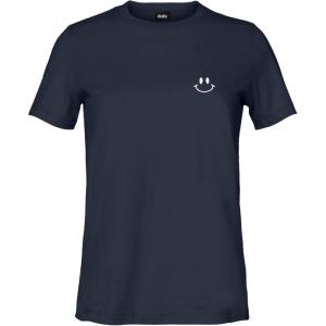 imageDALIX Smile Face Embroidered Soft Cotton Short Sleeve T Shirt WomensNavy Blue