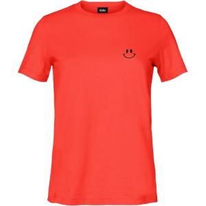 imageDALIX Smile Face Embroidered Soft Cotton Short Sleeve T Shirt WomensPoppy Red