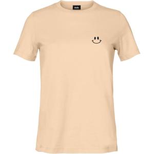imageDALIX Smile Face Embroidered Soft Cotton Short Sleeve T Shirt WomensSand