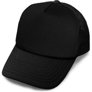 imageDALIX Youth Mesh Trucker Cap  Adjustable Hat S M SizesBlack