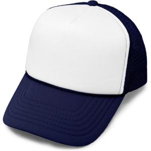imageDALIX Youth Mesh Trucker Cap  Adjustable Hat S M SizesNavy White
