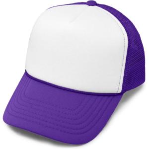 imageDALIX Youth Mesh Trucker Cap  Adjustable Hat S M SizesPurpleWhite