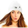 imageDALIX Black Widow Spider Beanie Warm Winter Cap Embroidered Hat BlackWhite