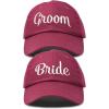 imageDALIX Bride Groom Dad Hats Baseball Caps Newlywed Wedding Party GiftMaroon