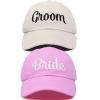 imageDALIX Bride Groom Dad Hats Baseball Caps Newlywed Wedding Party GiftPinkbeige