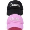 imageDALIX Bride Groom Dad Hats Baseball Caps Newlywed Wedding Party GiftPinkblack