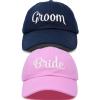 imageDALIX Bride Groom Dad Hats Baseball Caps Newlywed Wedding Party GiftPinknavy