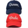 imageDALIX Bride Groom Dad Hats Baseball Caps Newlywed Wedding Party GiftRednavy