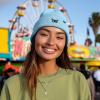 imageDALIX Butterfly Embroidered Beanie Insect Warm Winter Knit Hat for WomenBaby Blue
