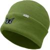 imageDALIX Butterfly Embroidered Beanie Insect Warm Winter Knit Hat for WomenOlive