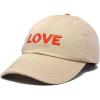 imageDALIX Custom Embroidered Hats Dad Caps Love Stitched Logo HatKhaki