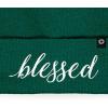 imageDALIX Embroidered Blessed Beanie Cap Cuffed Knit Hat WomenGreen