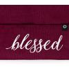 imageDALIX Embroidered Blessed Beanie Cap Cuffed Knit Hat WomenMaroon