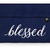 imageDALIX Embroidered Blessed Beanie Cap Cuffed Knit Hat WomenNavy Blue