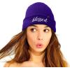 imageDALIX Embroidered Blessed Beanie Cap Cuffed Knit Hat WomenPurple