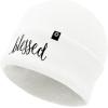 imageDALIX Embroidered Blessed Beanie Cap Cuffed Knit Hat WomenWhite
