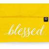 imageDALIX Embroidered Blessed Beanie Cap Cuffed Knit Hat WomenYellow