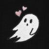imageDALIX Heartly Ghost Embroidered Cropped Relaxed Cropped Soft Lightweight Loose T Shirt WomensBlack