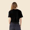 imageDALIX Heartly Ghost Embroidered Cropped Relaxed Cropped Soft Lightweight Loose T Shirt WomensBlack