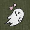 imageDALIX Heartly Ghost Embroidered Cropped Relaxed Cropped Soft Lightweight Loose T Shirt WomensMilitary Green