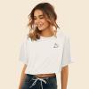 imageDALIX Heartly Ghost Embroidered Cropped Relaxed Cropped Soft Lightweight Loose T Shirt WomensVintage White
