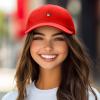 imageDALIX Lil Matcha Embroidered Cotton Summer Outdoor Baseball Cap Dad Hat WomensRed