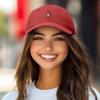 imageDALIX Lil Matcha Embroidered Cotton Summer Outdoor Baseball Cap Dad Hat WomensWashed Red
