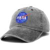 imageDALIX NASA Embroidered Mens Womens Cotton Dad Hat Baseball Cap AdjustableWashed Black