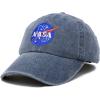 imageDALIX NASA Embroidered Mens Womens Cotton Dad Hat Baseball Cap AdjustableWashed Navy Blue