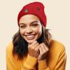 imageDALIX Sorcerer Frog Embroidered Beanie Hat Knit Cap Cold Weather WomensRed
