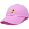 imageDALIX Sunflower Hat Womens Floral Baseball Cap WashedLight Pink