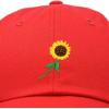 imageDALIX Sunflower Hat Womens Floral Baseball Cap WashedRed