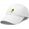 imageDALIX Sunflower Hat Womens Floral Baseball Cap WashedWhite