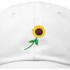 imageDALIX Sunflower Hat Womens Floral Baseball Cap WashedWhite