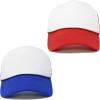 imageDALIX Two Tone Blank Trucker Hats Caps 2 for 1RedRoyal Blue