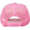 imageDALIX Two Tone Trucker Hat Summer Mesh Cap with Adjustable Snapback StrapPink White