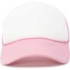 imageDALIX Two Tone Trucker Hat Summer Mesh Cap with Adjustable Snapback StrapPink White